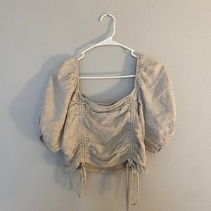 Wild Fable Tie Crop Top with Bell Sleeves